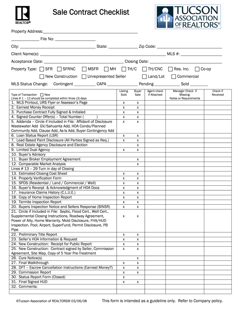 Transaction Coordinator Checklist - Fill Online, Printable, Fillable, Blank   pdfFiller Within Real Estate Closing Checklist Template Pertaining To Real Estate Closing Checklist Template