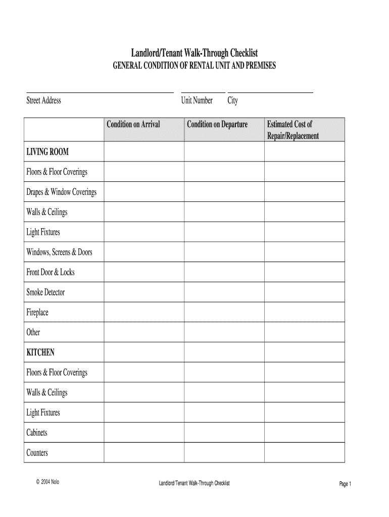 Walkthrough Checklist Template - Fill Online, Printable, Fillable, Blank   pdfFiller Regarding Walk Thru Checklist Template With Walk Thru Checklist Template