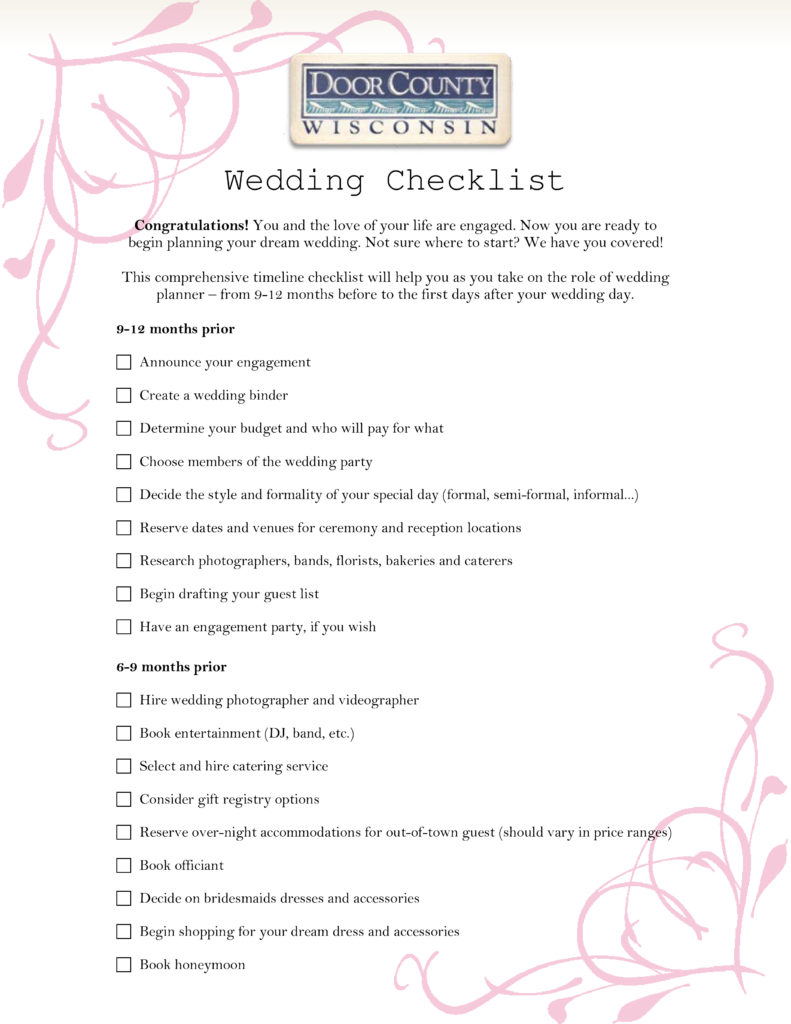 免费Wedding Day Items Checklist  样本文件在allbusinesstemplates.com For Wedding Dj Checklist Template