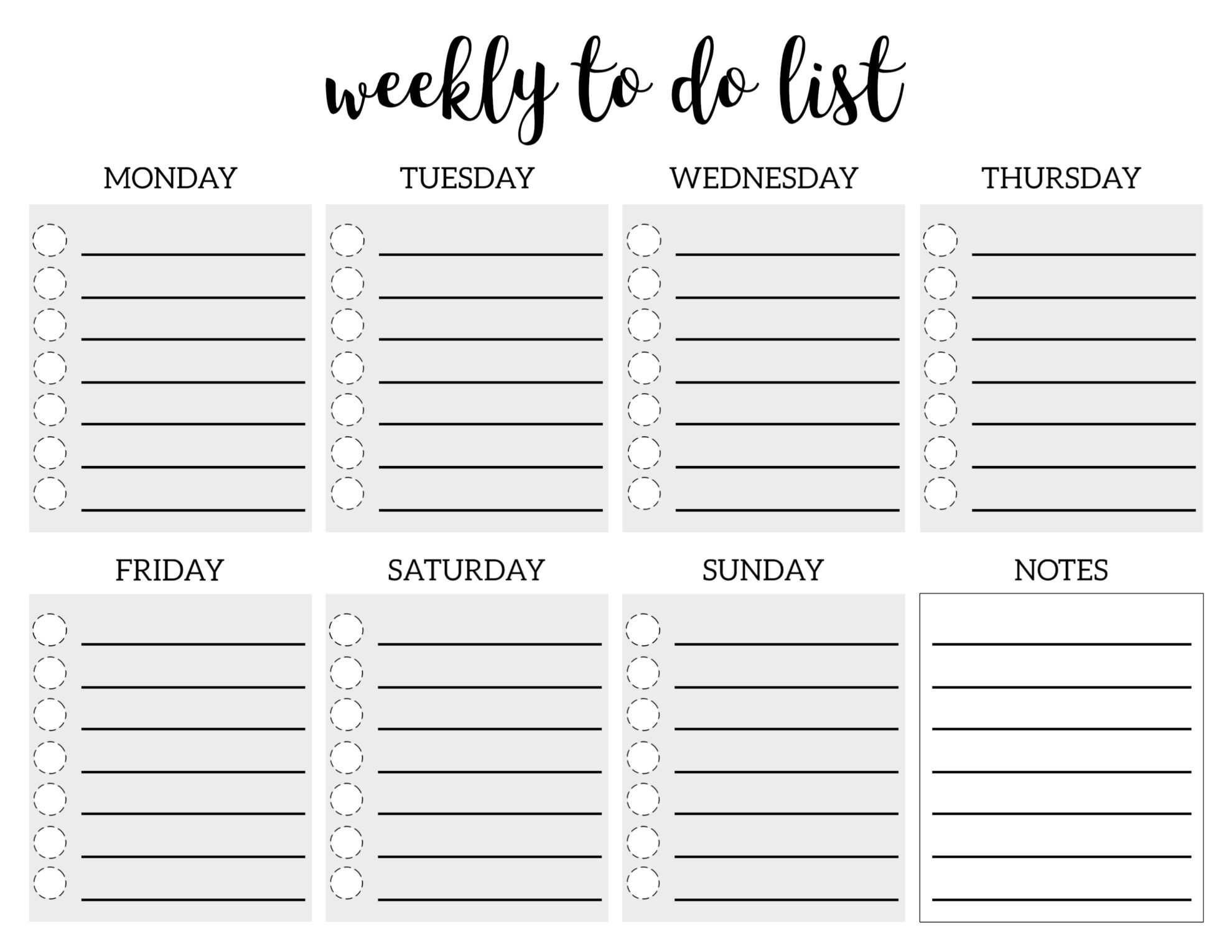 Weekly To Do List Printable Checklist Template  Paper Trail Design Pertaining To Checklist With Boxes Template Intended For Checklist With Boxes Template