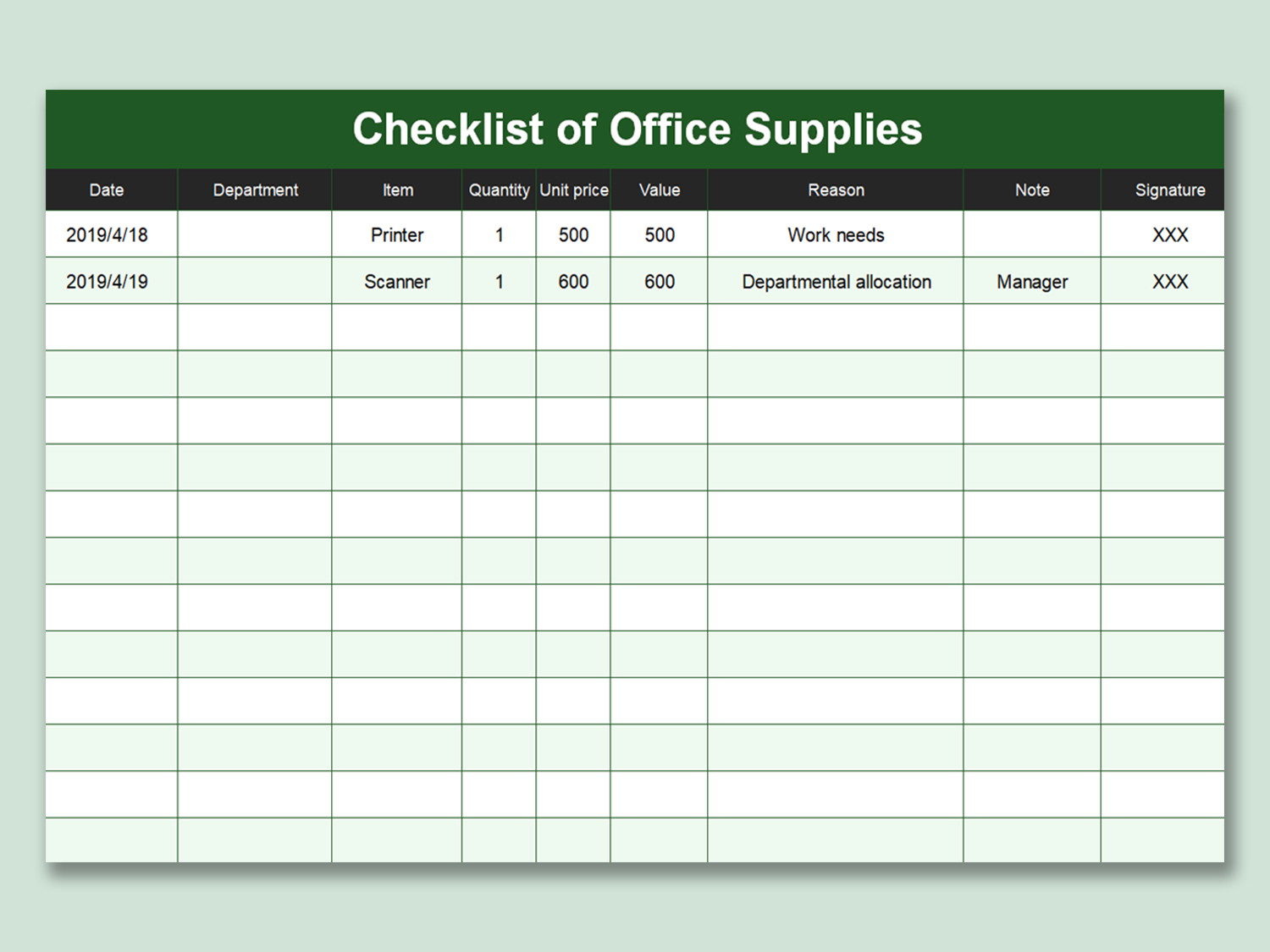 WPS Template - Free Download Writer, Presentation & Spreadsheet  For Office Supply Checklist Template With Office Supply Checklist Template